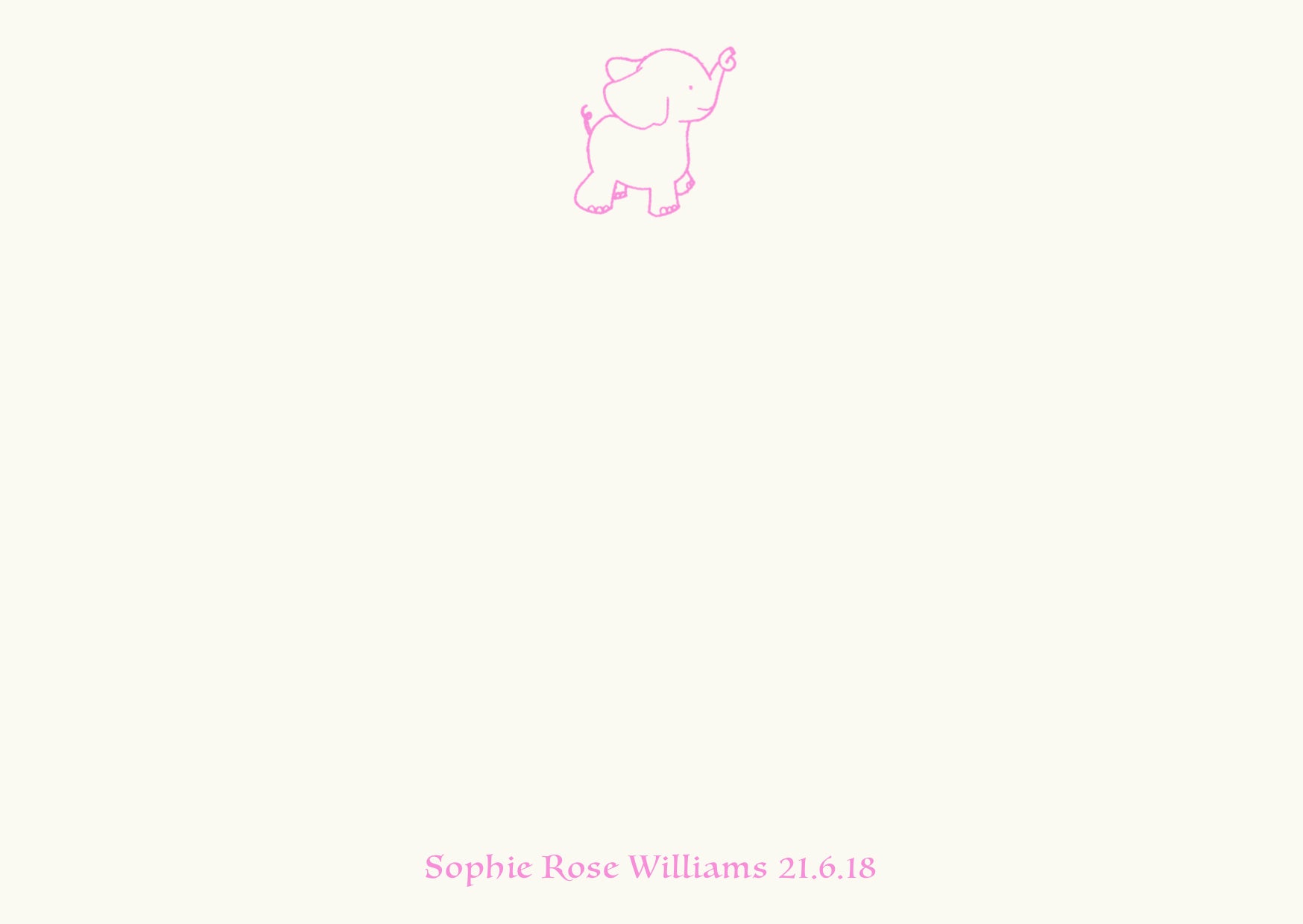 Elephant (Blue, Pink or Grey Options)